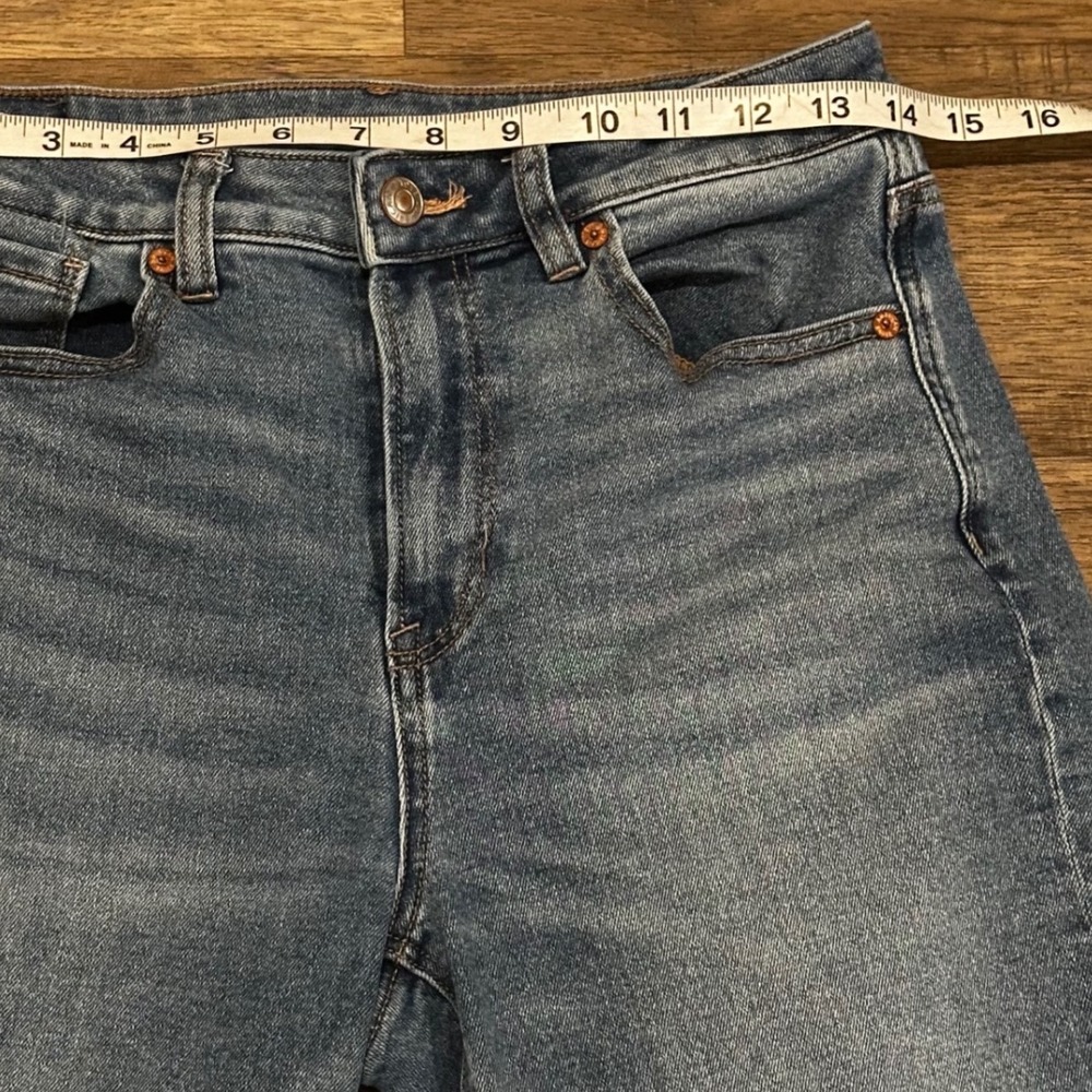 American Eagle Mom Jean Womens 4 Regular Medium Wash High Rise Stretch Denim - Picture 5 of 10